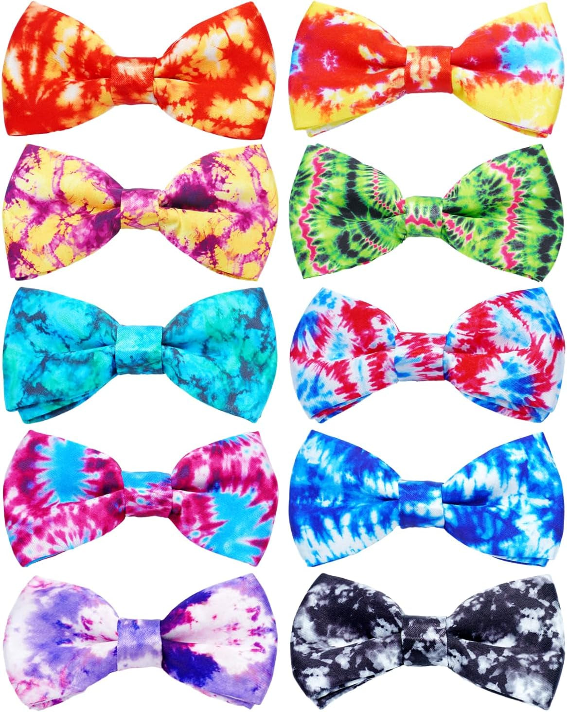10 Pack Plaid Small Dog Bow Ties Sliding Collar Attachments Puppy Cats Classic Bowties for Medium Dogs Rainbow Bowknots Christmas Party Holiday Pet Grooming Accessories(Small)