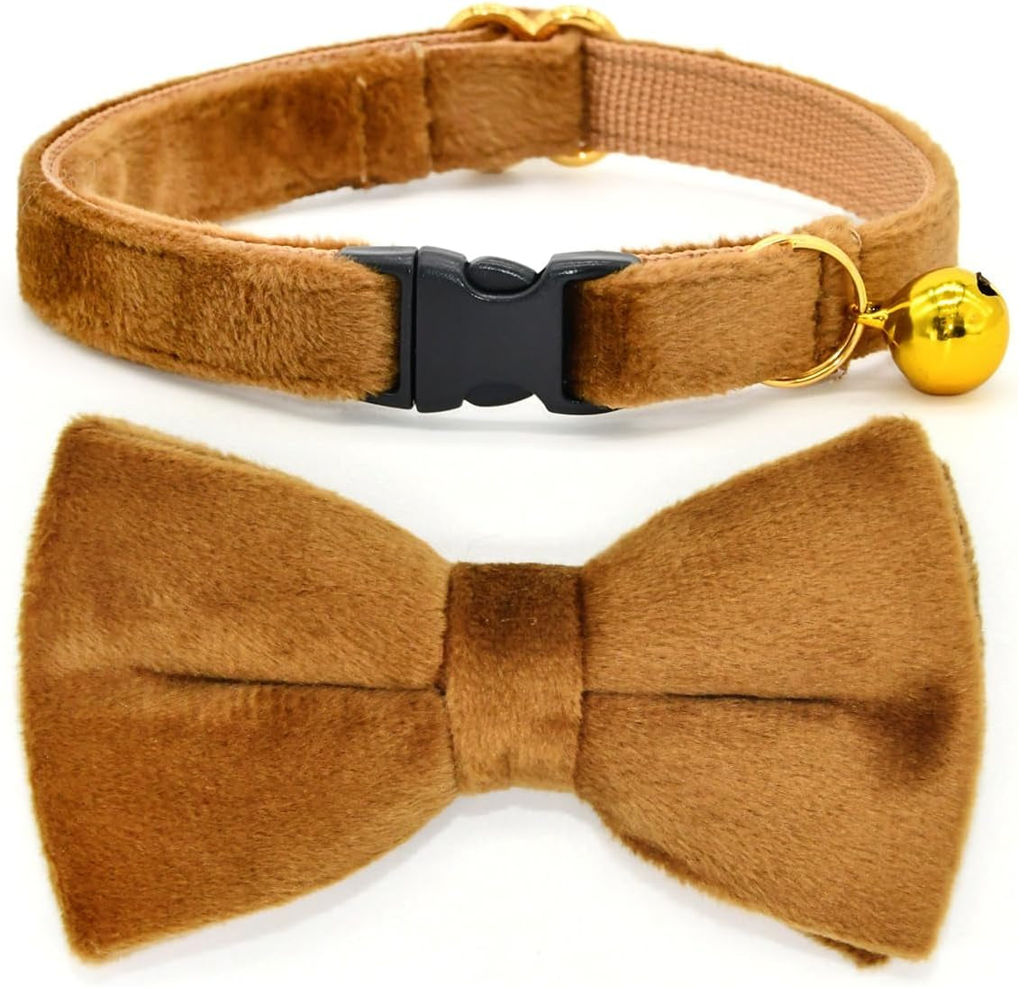 Cat Collars with Bowtie, Turquoise Velvet Cat Collar, Safety Breakaway Cat Collar