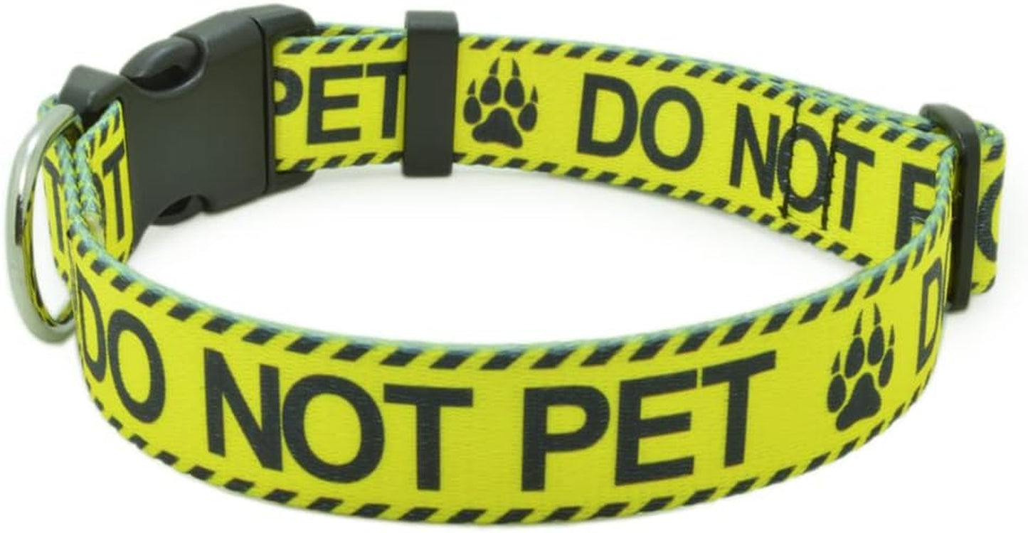 Dog Collar for DO NOT PET, Sturdy Durable with Buckle, Red Dog Collars for Small Medium Large Dogs, Premium Adjustable Polyester Pet Collar