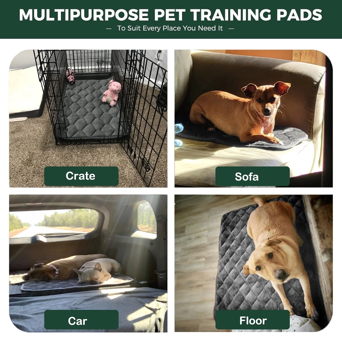 Dog Crate Bed Dog Crate Pad Washable Dog Bed Mat for Crate Mats for Dog Cage Mat Dog Kennel Pad Dog Kennel Mat Dog Crate Liner for Small Dogs and Cats,20"X16"
