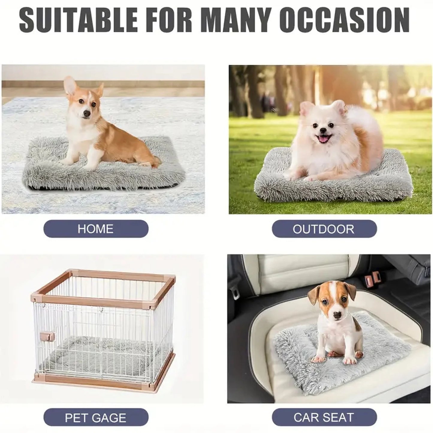 Orthopedic Pet Bed Supportive Comfort Sleeper Cushion Mat for Cats and Dogs with Removable Washable Cover