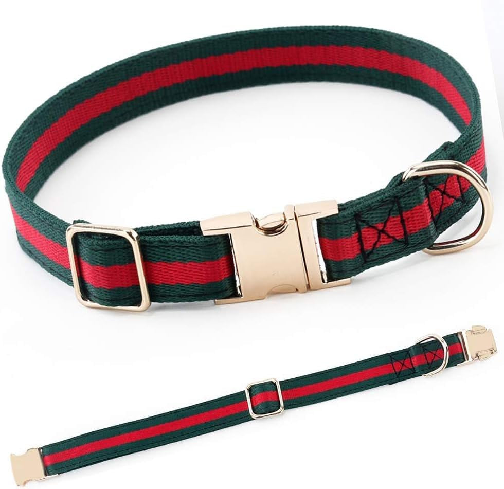 Premium Dog Collar, Cute Dog Collars Luxury Style, Durable Pet Collars and Dog Leash with Metal Buckle Safety for Puppy Small Dogs