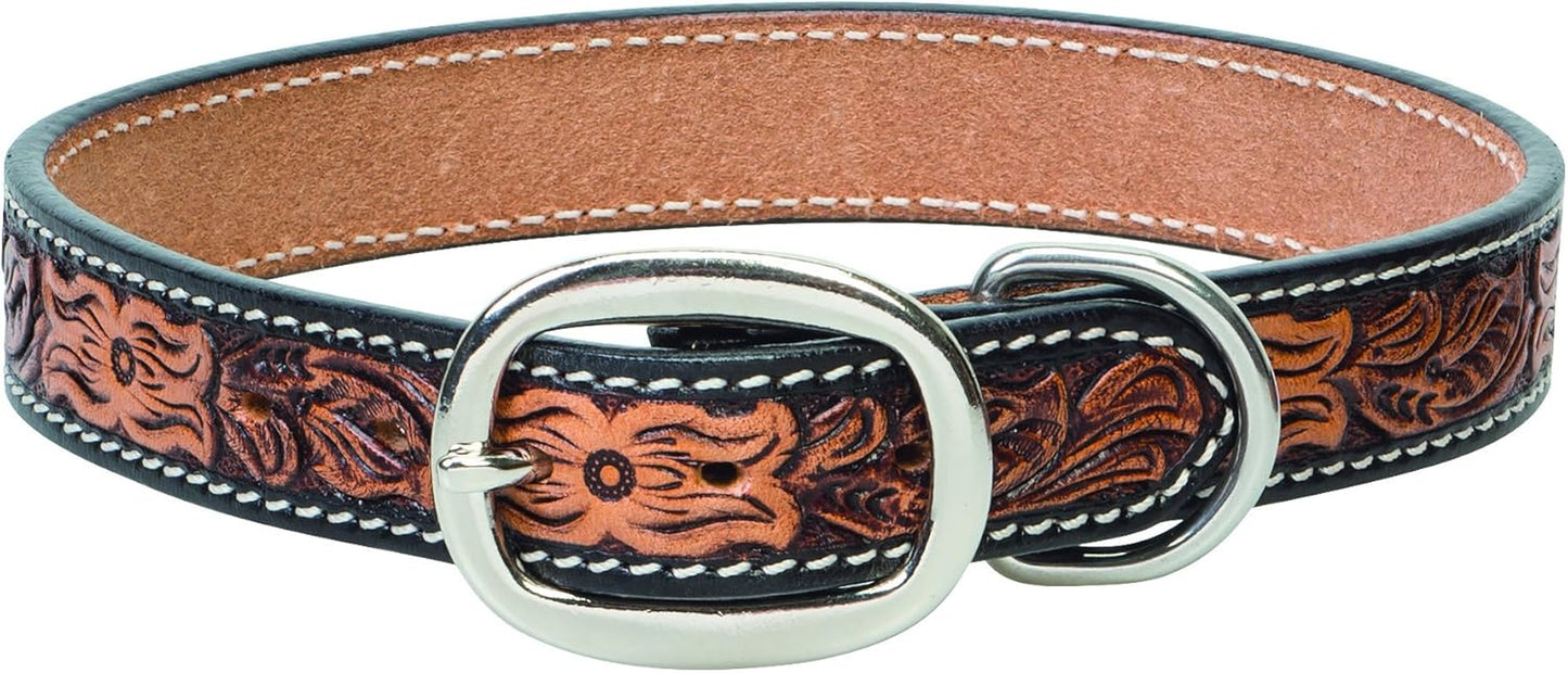 Pet Floral Tooled Dog Collar