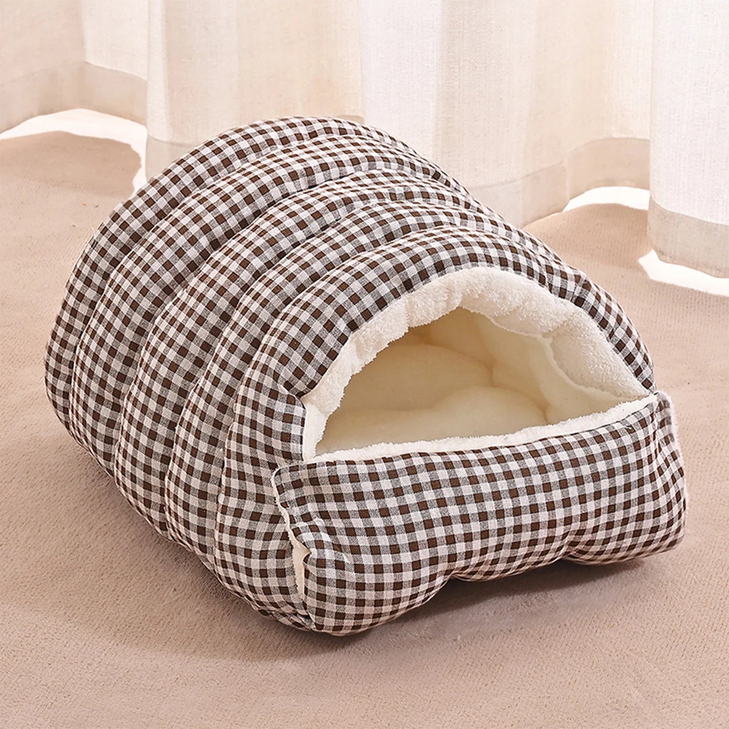 Reversible Winter Warm Pet Bed and Mat Dual-Sided Fluffy Plush Dog Cat Bed Removable Washable Cover for Crate Sofa or Floor