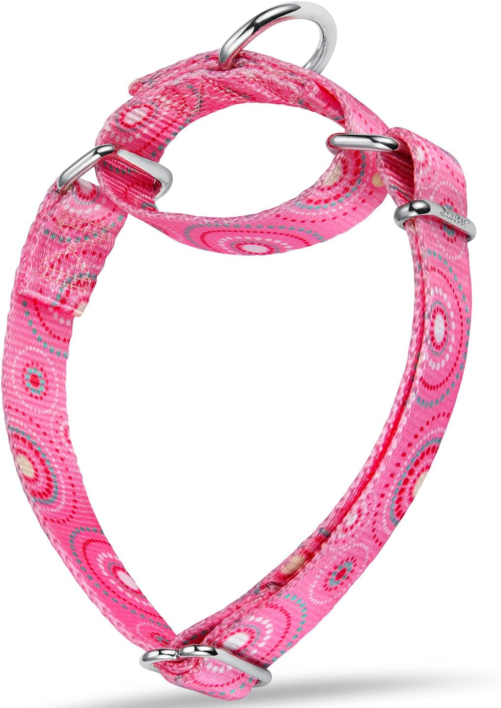 Martingale Dog Collar No Pull Pet Collar Heavy Duty Dog Martingale Collars Silky with Unique Geometric Pattern for Medium and Large Dogs (Large, Turquoise)