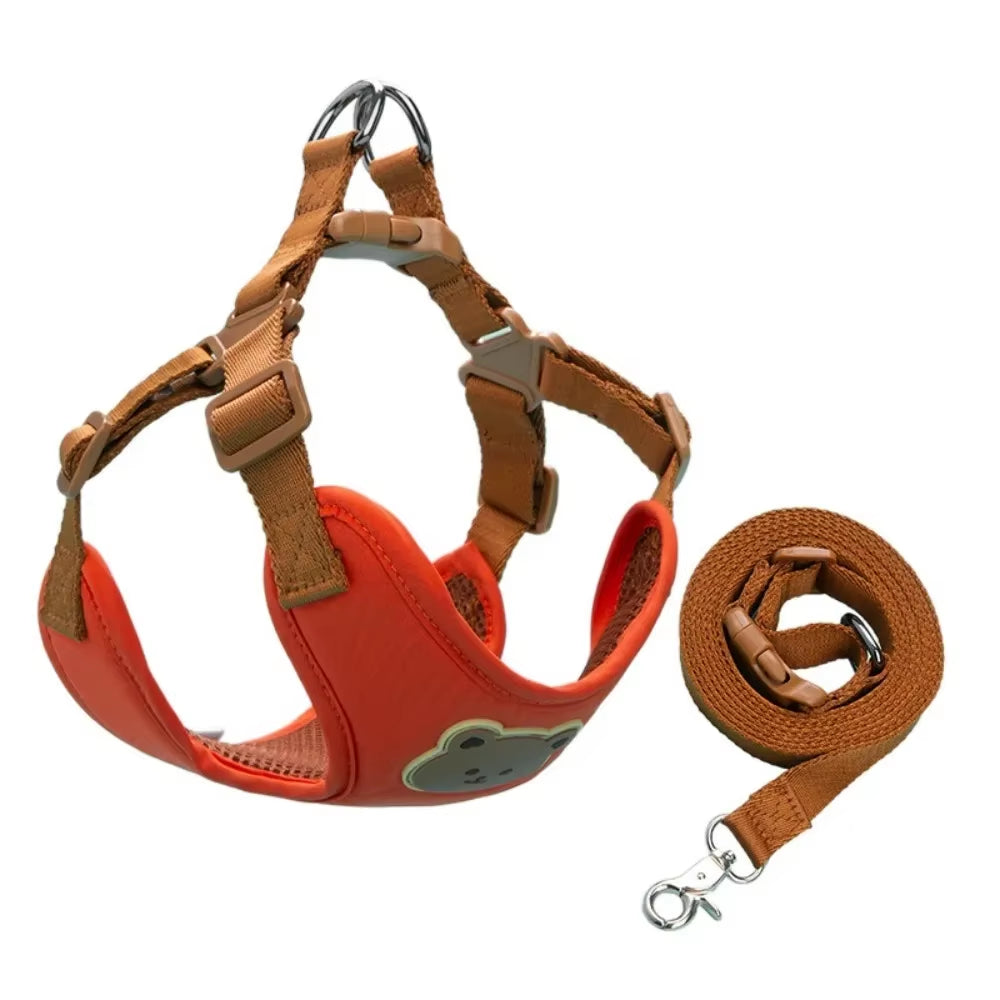 Creative Cute Pet Harness Leash Anti-Escape Adjustable Cat Chest Strap Vest No Pull Dog Collar Harness for Small Medium Dog Cat