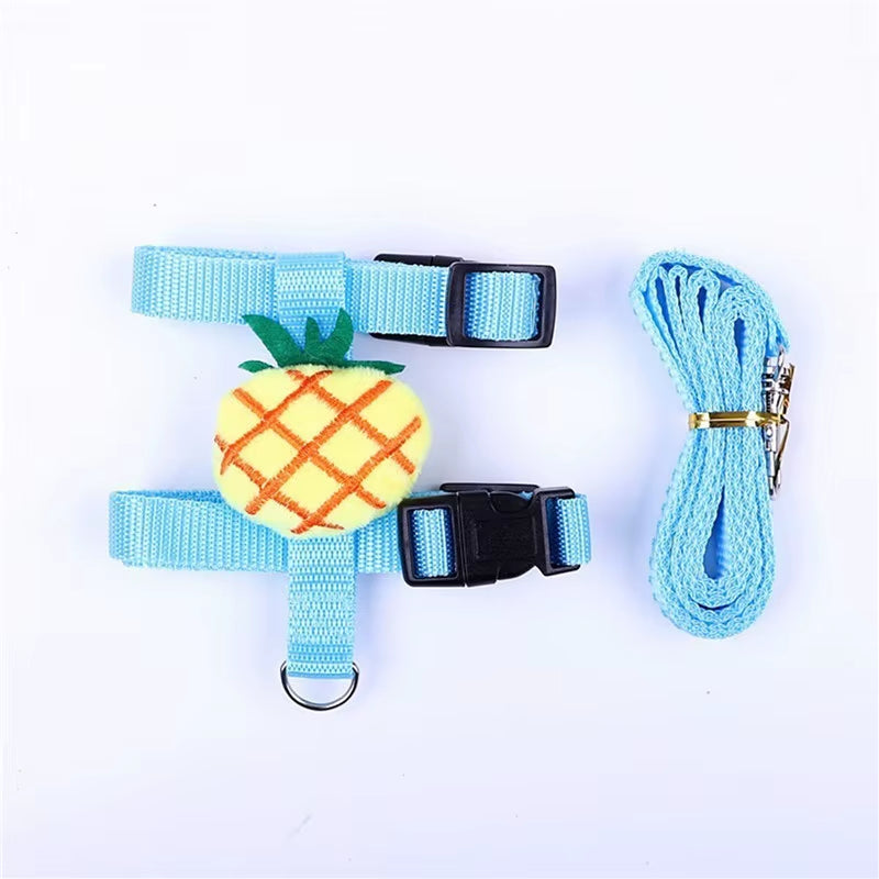 Hamster Rabbit Small Pets Chest Strap Outdoor Traction Rope Adjustable Harness Leash Vest for Rabbit Hedgehog Guinea Pig