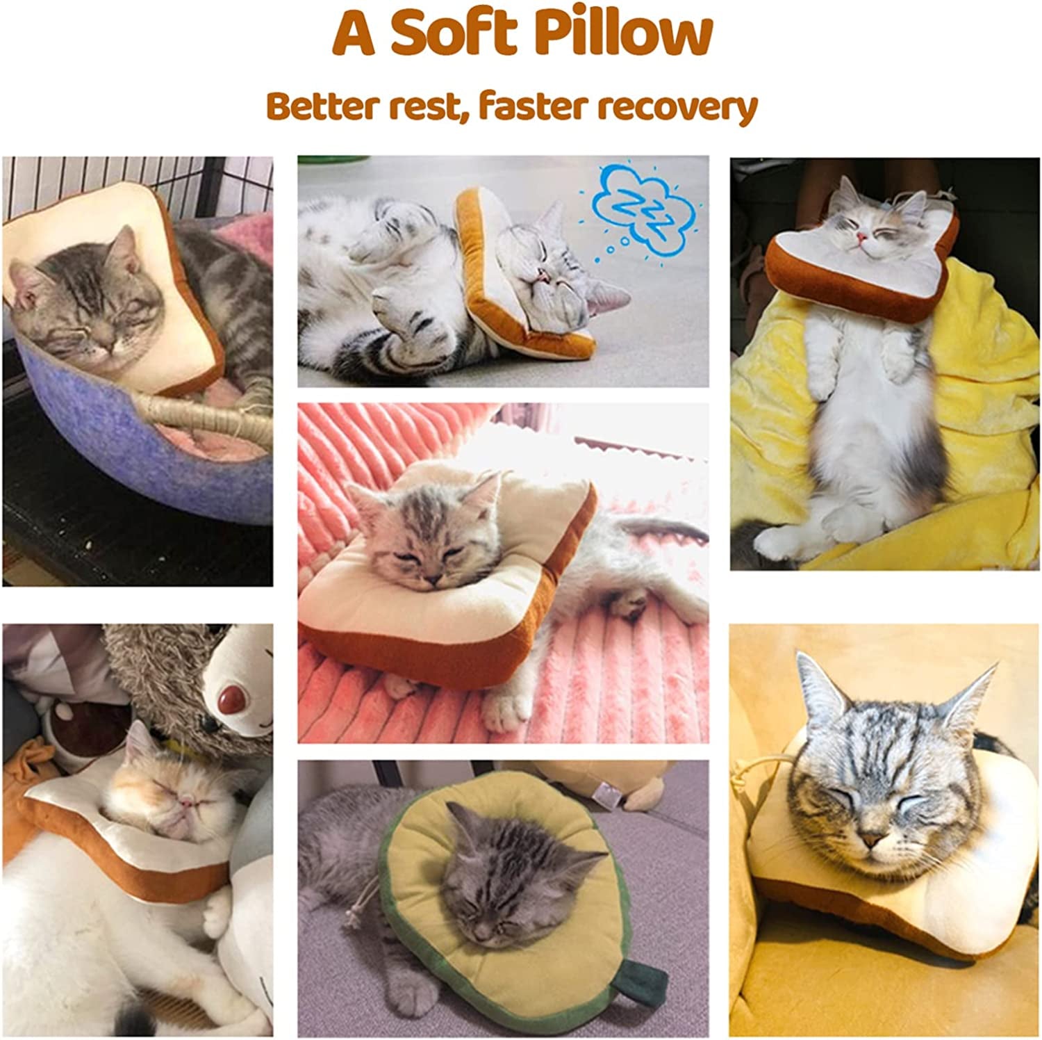 Adjustable Cat Cone Collar Soft, Cat Recovery Collar, after Surgery Neck Cone, Elizabethan Collar for Kitten