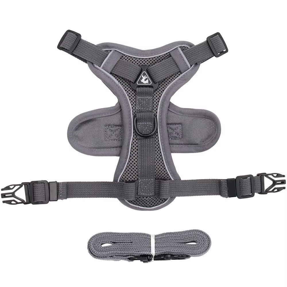 Cat Harness and Leash Set Escape Proof, Breathable Reflective Adjustable Kitten Chest Strap Pet Supplies for Outdoor Walking