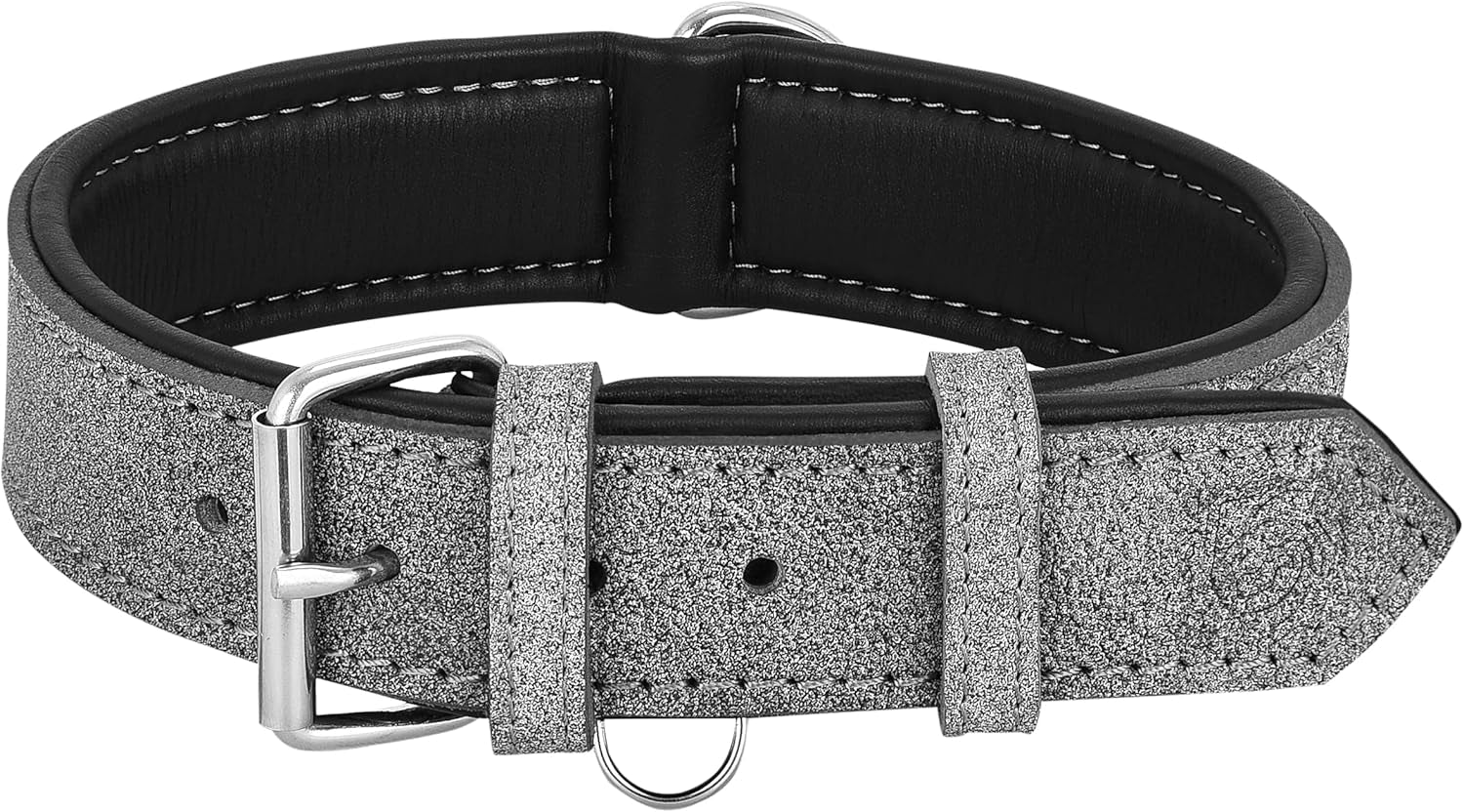 Riparo Large Dog Collar, Red Dog Collar for Large Breeds, Dog Collar Boy with Dog Tag Holder (L: 1.5" Wide for 17"-21" Neck, Red)