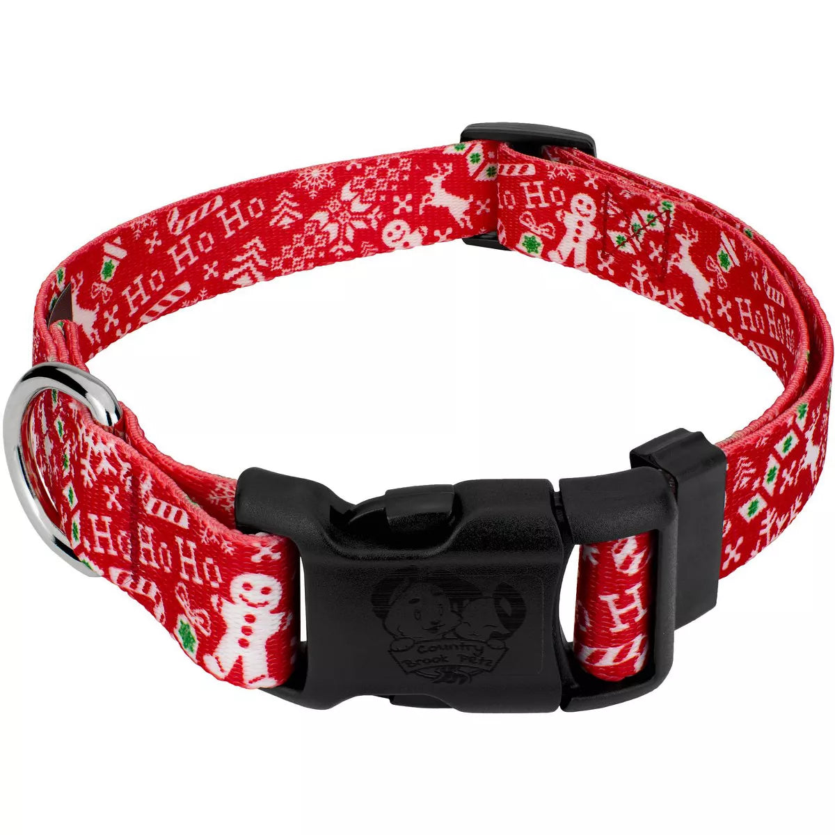 Country Brook Petz Deluxe Dog Collar - Christmas Collection - Made in the U.S.A.