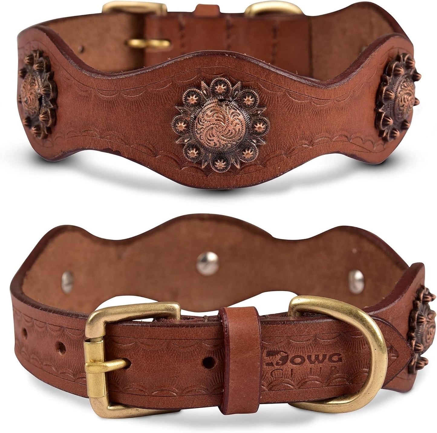 Genuine Leather Dog Collar | Full Grain, Heavy Duty, Comfortable, Padded, Strong | Best for Pups, Small, Medium, Large & XL Breeds (Small (Fit Neck Size 11.5"-14.5"), Dark Pink)