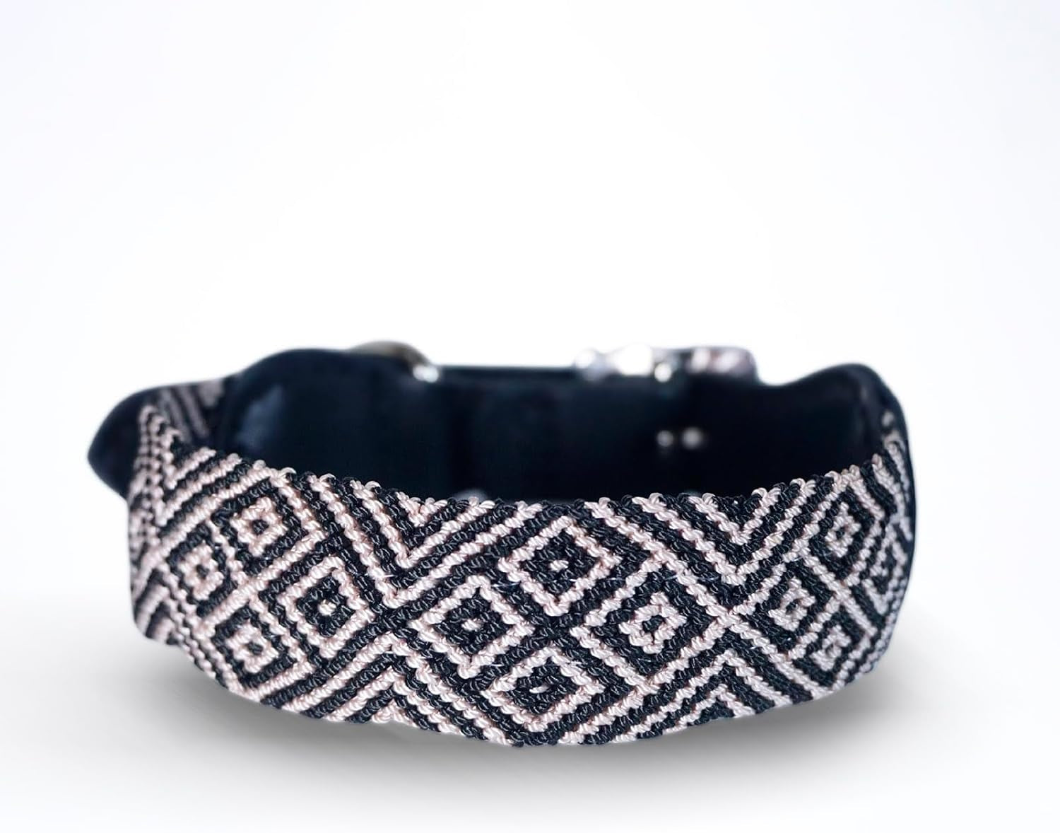 Premium Leather Dog Collar - Adjustable Handcrafted Collar for Small to Large Dogs (Blue/Green, L)