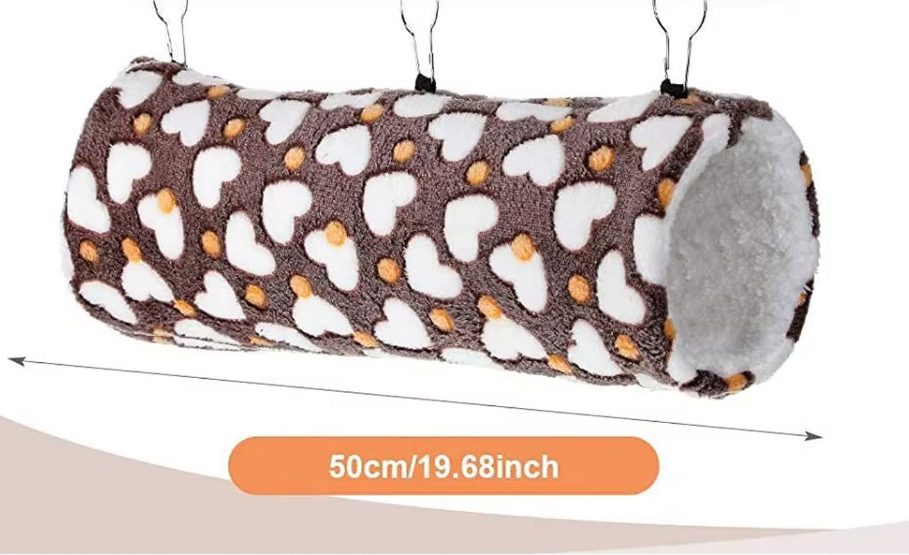 Small Animal Guinea Pig Rat Hammock Hanging Tunnel and Soft Bed Mat for Squirrel Hamster Hideout Cage Accessories