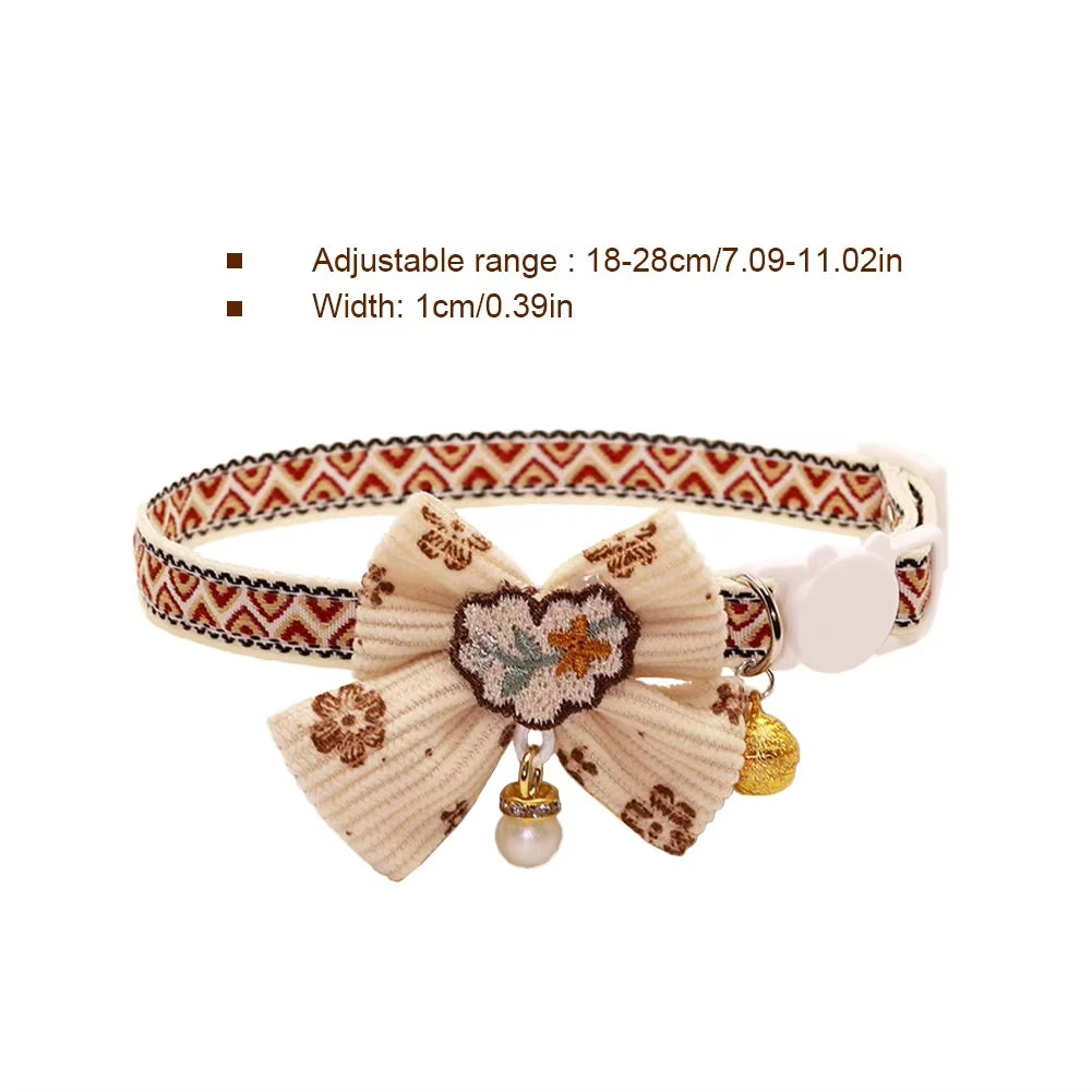 8 Colors Cute and Versatile Adjustable Durable with Bells Pet Collars Necklaces Positioning Pets Cats Dogs Party Photos Props