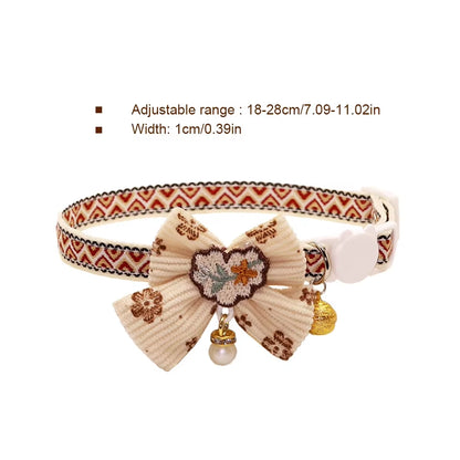 8 Colors Cute and Versatile Adjustable Durable with Bells Pet Collars Necklaces Positioning Pets Cats Dogs Party Photos Props