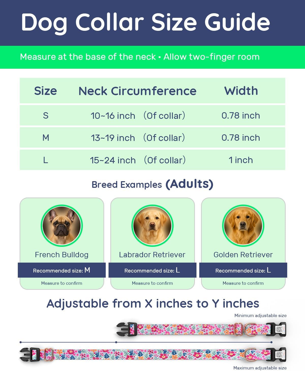 Cute Adjustable Dog Collar with QR Code Buckle - Metal Clip & Cotton Webbing Comfort Fit for Mediun Pets