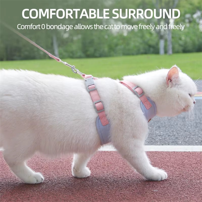 Cozy Soft Cat Harness and Leash for Walking Adjustable Pet Harnesses for Cats Gotas Katten Kleding Kitten Mascotas Accessories
