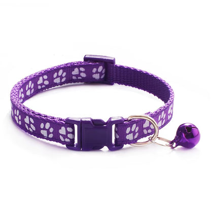 Hot Pet Cat Bell Collar Dog Print Cat Collar Multi-Color Optional Necklace Ring Cat Rope Collar Pet Supplies