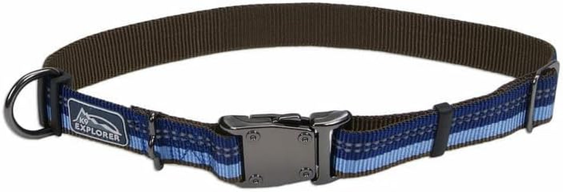 Pet K9 Explorer Reflective Adjustable Dog Collar - Comfortable Collar for the Outdoors - Durable, Lightweight Accessory with Side-Release Buckle - Berry, 5/8" X 8-12"