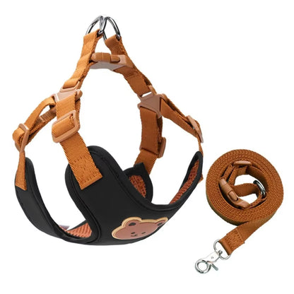 Creative Cute Pet Harness Leash Anti-Escape Adjustable Cat Chest Strap Vest No Pull Dog Collar Harness for Small Medium Dog Cat