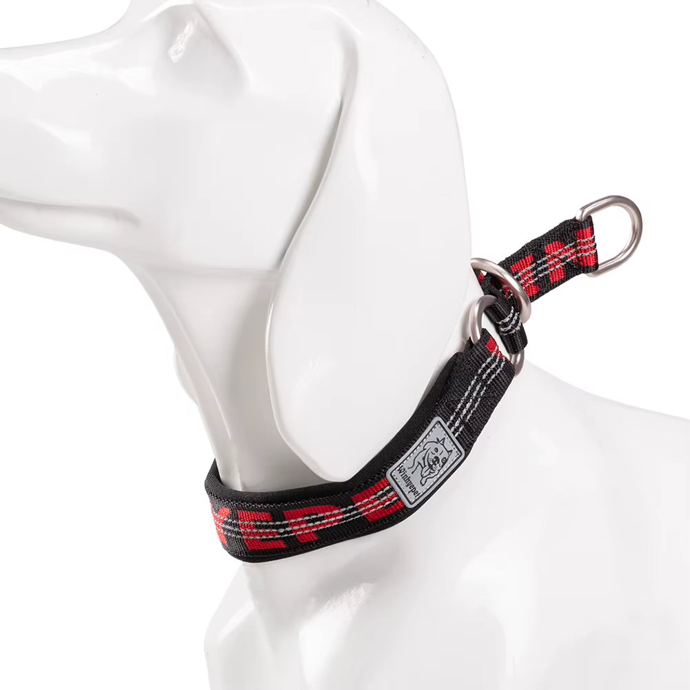 P Chain Pet Reflective Collar Nylon Best Neoprene Padded Half Choke Training Lightweight Washable Sports YC1852