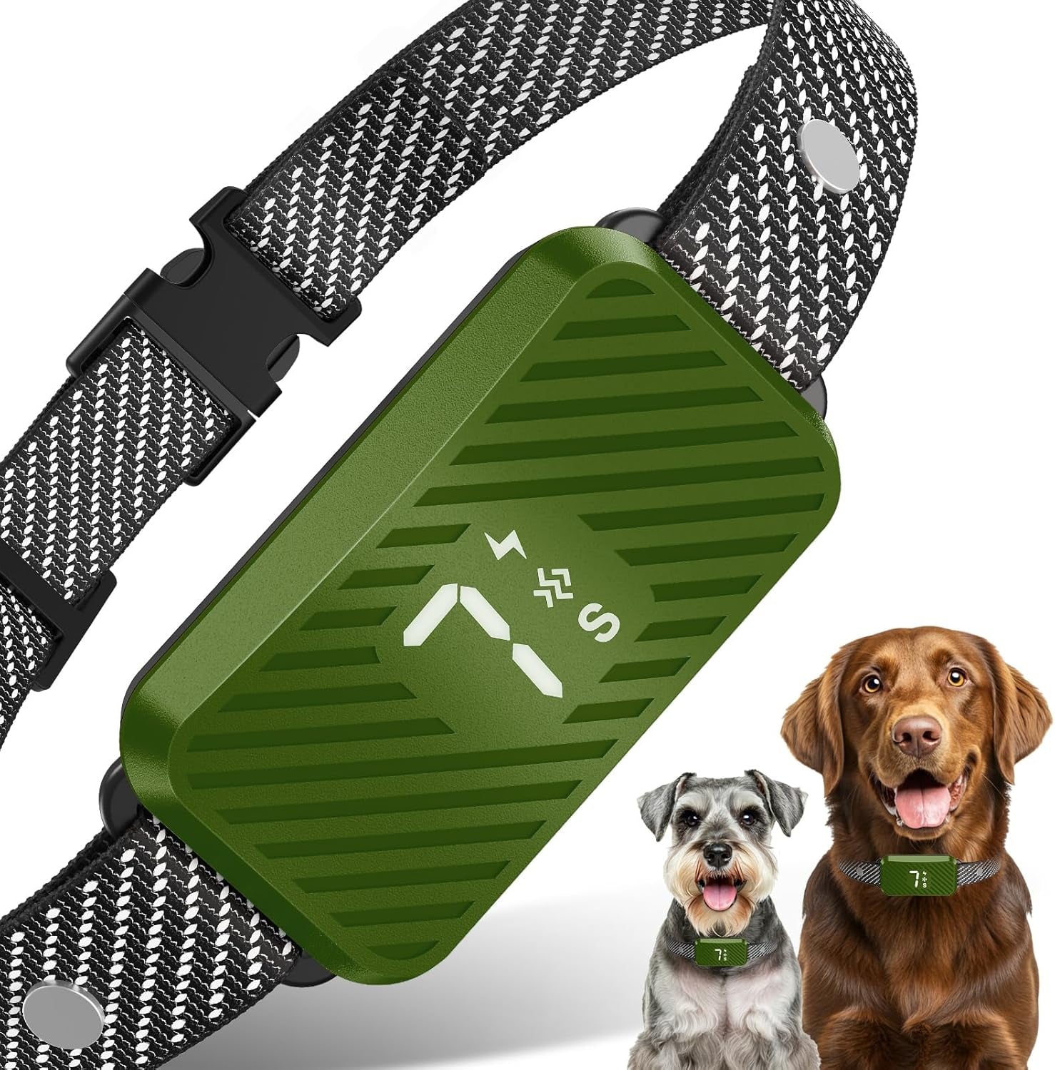 Dog Bark Collar for Large Medium Small Dogs, Effective No-Bark Collar, Smart Barking Collar, Rechargeable Bark Collar with 7-Level Sensitivity, 3 B & V Modes, Waterproof, Neon Orange