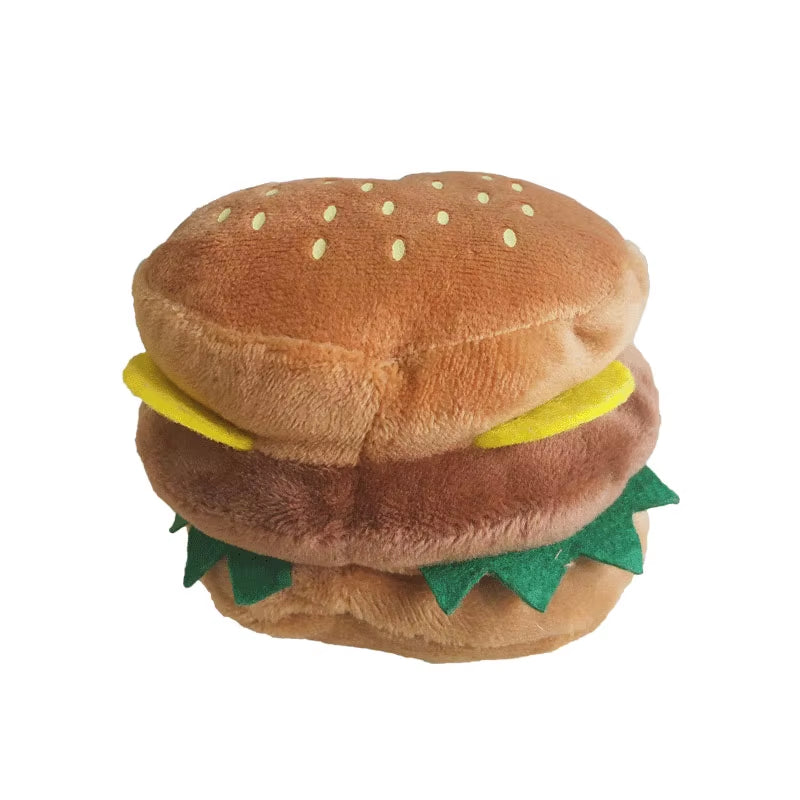 1PC Dog Chew Toy Separate Combination Food Toy with Sound Hamburger Chicken Leg French Fries Pet Toy