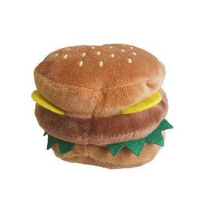 1PC Dog Chew Toy Separate Combination Food Toy with Sound Hamburger Chicken Leg French Fries Pet Toy