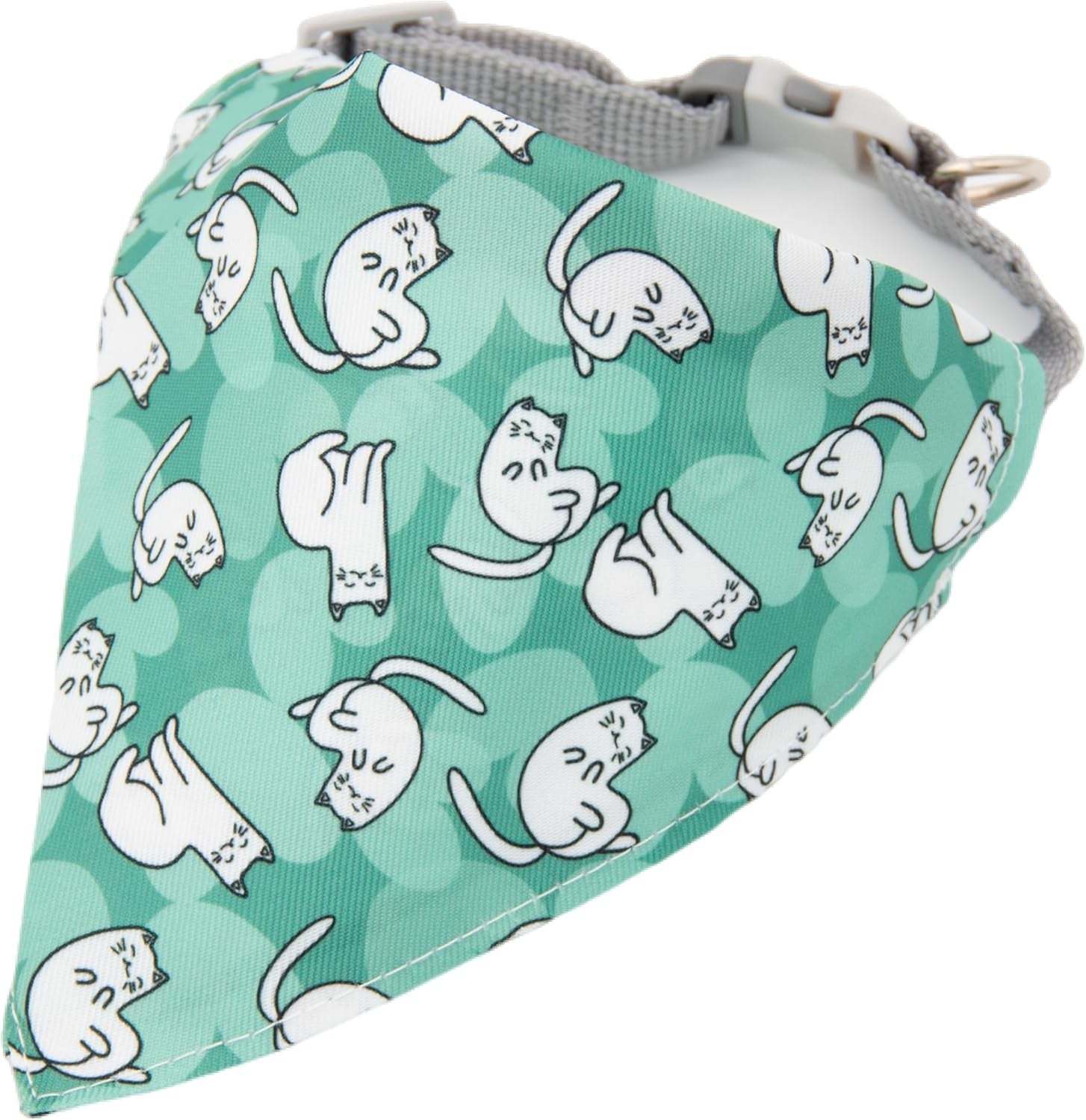 Dog Bandana and Collar Set, Adjustable Soft Lightweight Pet Accessory for Neck 26–42 Cm (10.2–16.5") (Blue Dinosaur)
