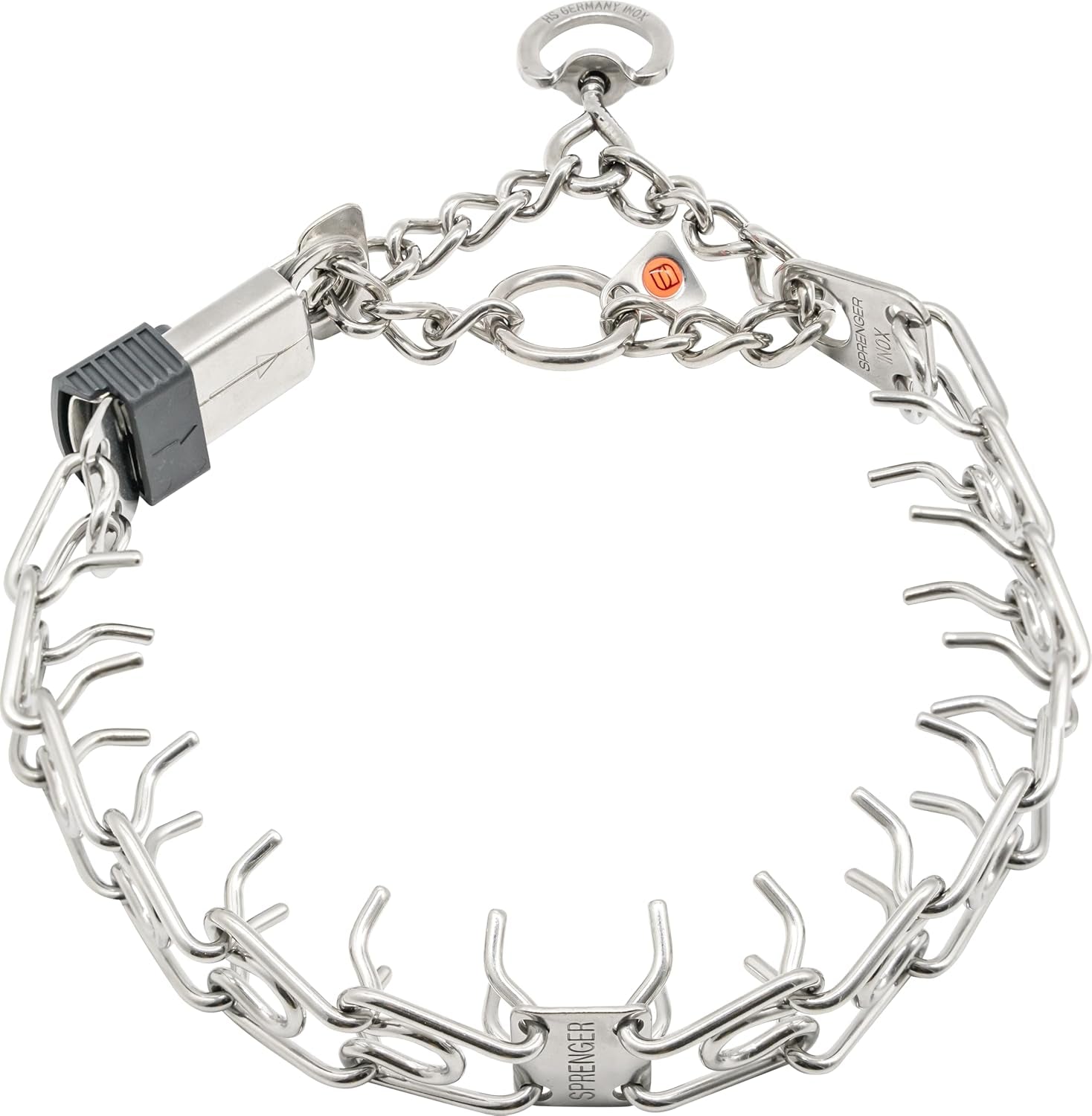 Prong Dog Training Collar, 22In X 3.0Mm (Neck Size up to 18In) Medium, Ultra-Plus Chrome Plated Steel Pet Pinch anti Pull Collar for Dogs Made in Germany