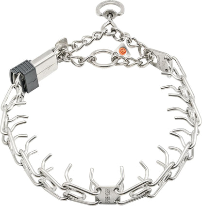 Prong Dog Training Collar, 22In X 3.0Mm (Neck Size up to 18In) Medium, Ultra-Plus Chrome Plated Steel Pet Pinch anti Pull Collar for Dogs Made in Germany