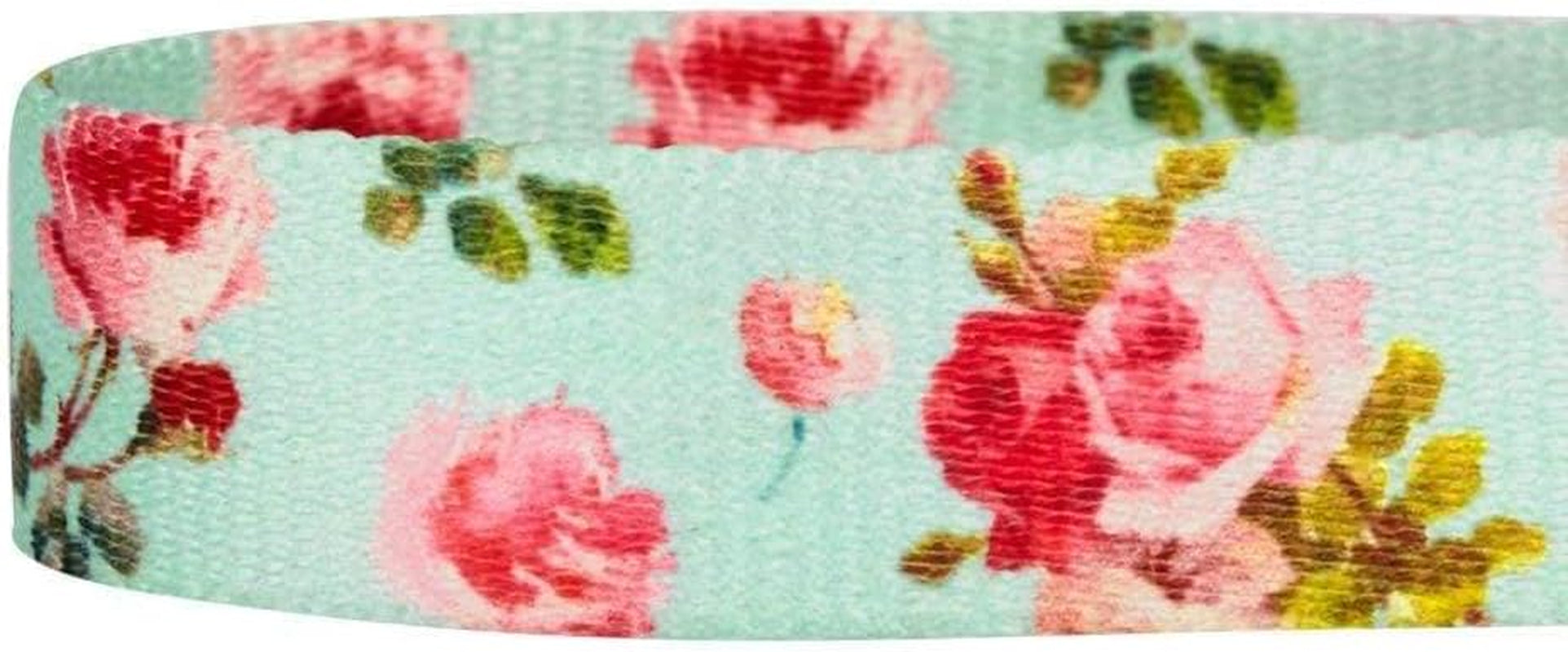 Spring Scent Inspired Rose Print Martingale Safety Training Dog Collar, Turquoise, Small, Heavy Duty Adjustable Collars for Dogs