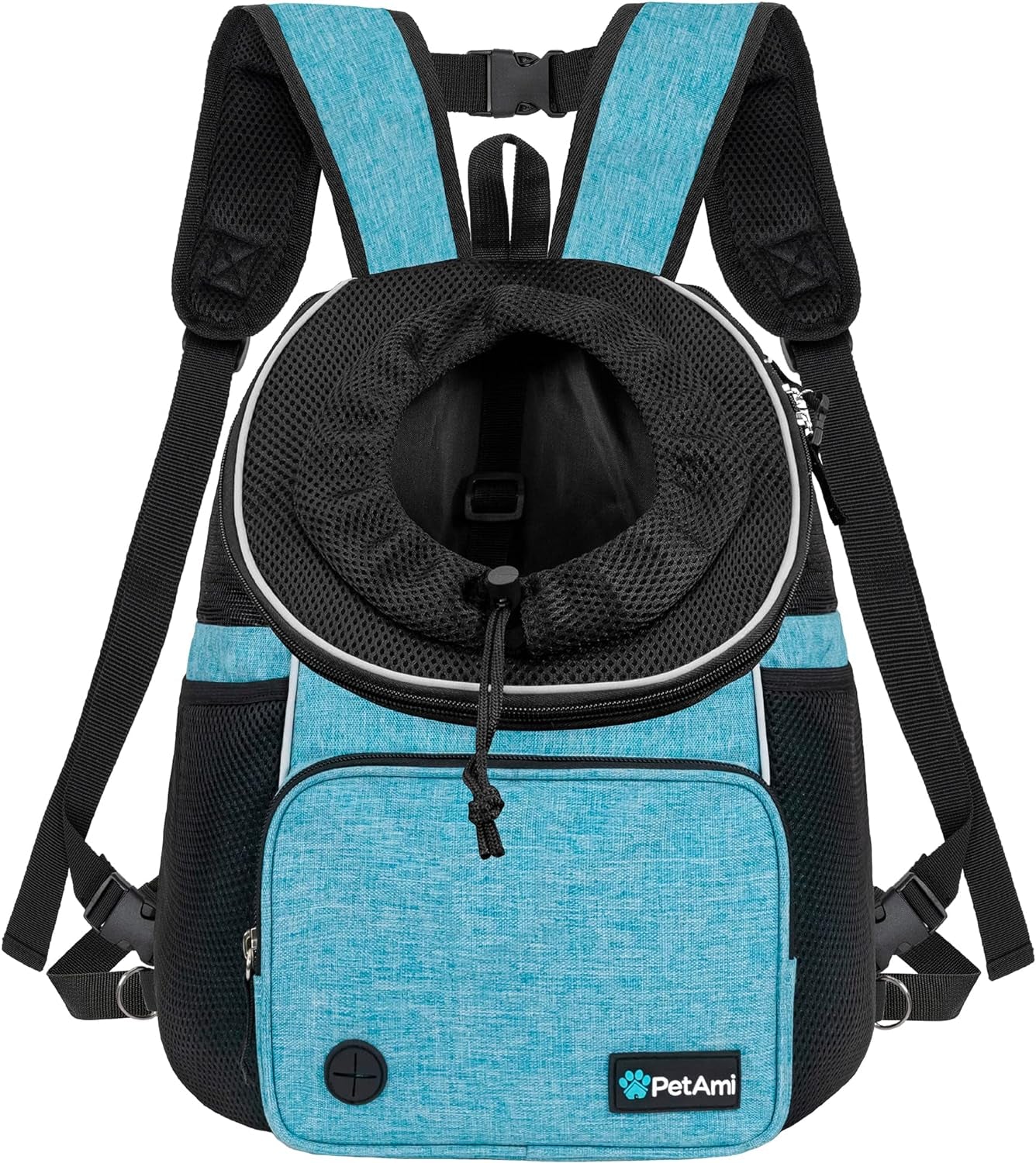 Adjustable Dog & Cat Chest Carrier Backpack, Ventilated for Hiking & Camping, Small to Large Pets up to 15 Lbs, Dark Gray
