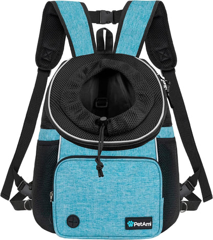 Adjustable Dog & Cat Chest Carrier Backpack, Ventilated for Hiking & Camping, Small to Large Pets up to 15 Lbs, Dark Gray