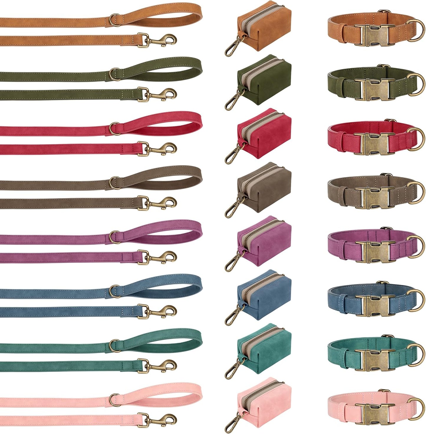 Soft PU Leather Dog Collar, Stylish Quick Released Dog Collars for Small Dogs, Easy Clean Adjustable Pet Collar for Daily Walking, Blue, S Fit 10-15" Neck