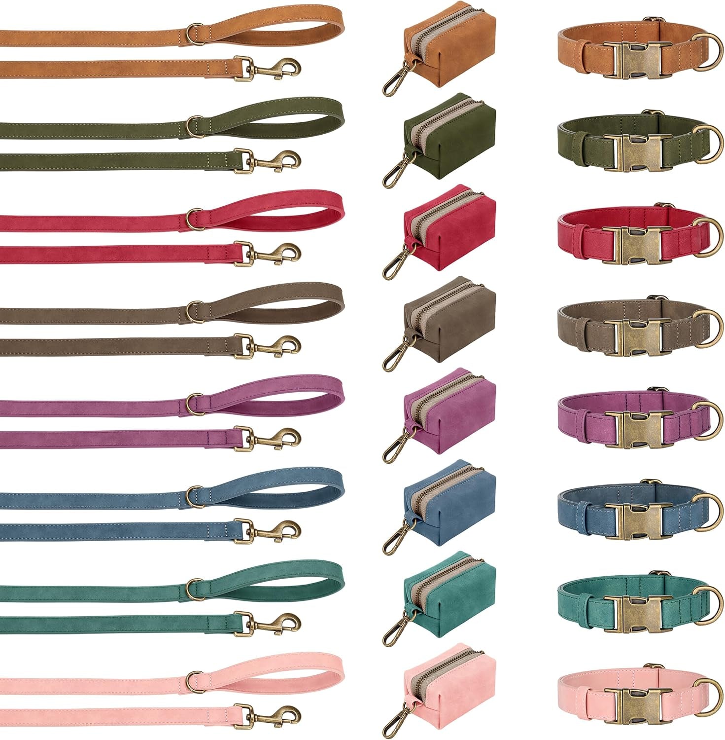 Soft PU Leather Dog Collar, Stylish Quick Released Dog Collars for Small Dogs, Easy Clean Adjustable Pet Collar for Daily Walking, Blue, S Fit 10-15" Neck