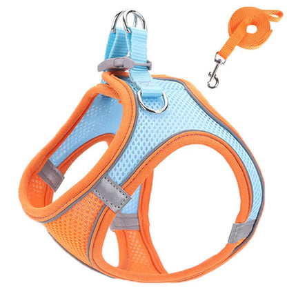 Cat Harness Reflective Pet Harnesses and Leashes Set Adjustable Pet Harness for Cats Small Dogs Pug Chihuahua Cat Accessories