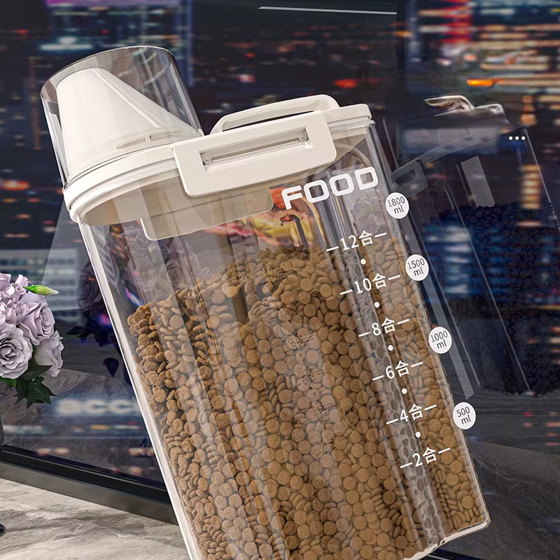 Sealed Cat Food Storage Bucket Vacuum Preservation Tank for Dog Food Moisture-Proof and Dehumidifying Pet Dog Snack Storage Box