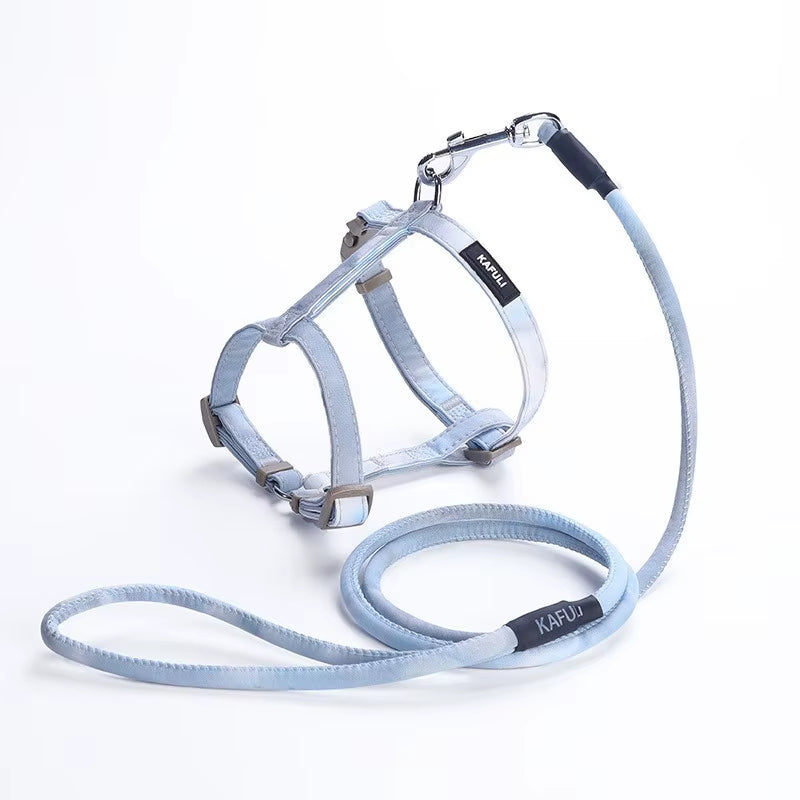 Cat Harness and Leash Set Adjustable Escape Proof Soft Vest Kitten Harness for Outdoor Walking Pet Supplies with Collar