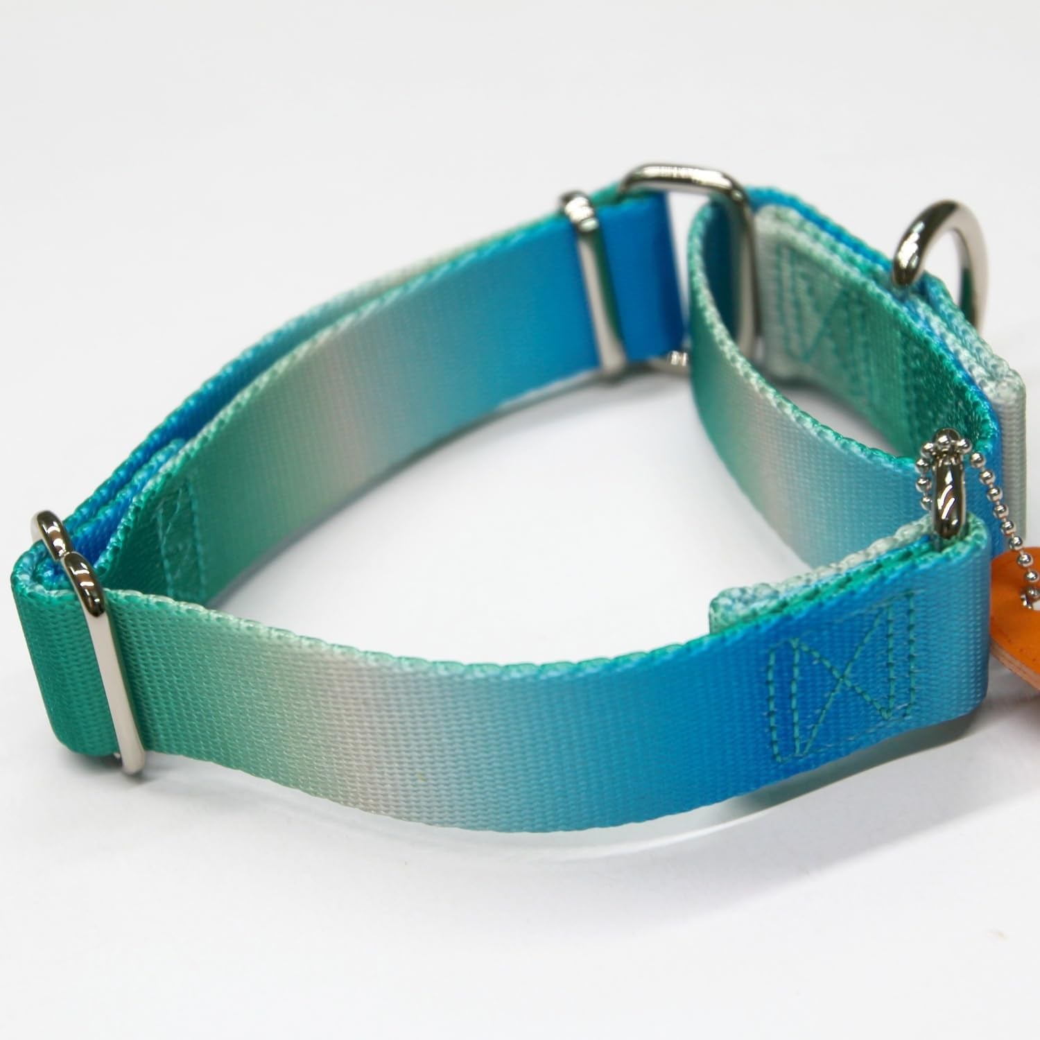 Martingale Dog Collar Colorful Gradient Fashionable - Anti-Escape Soft Durable Pets Collar for Walking Training Outdoor Daily Use -Medium,Turquoise Gradient