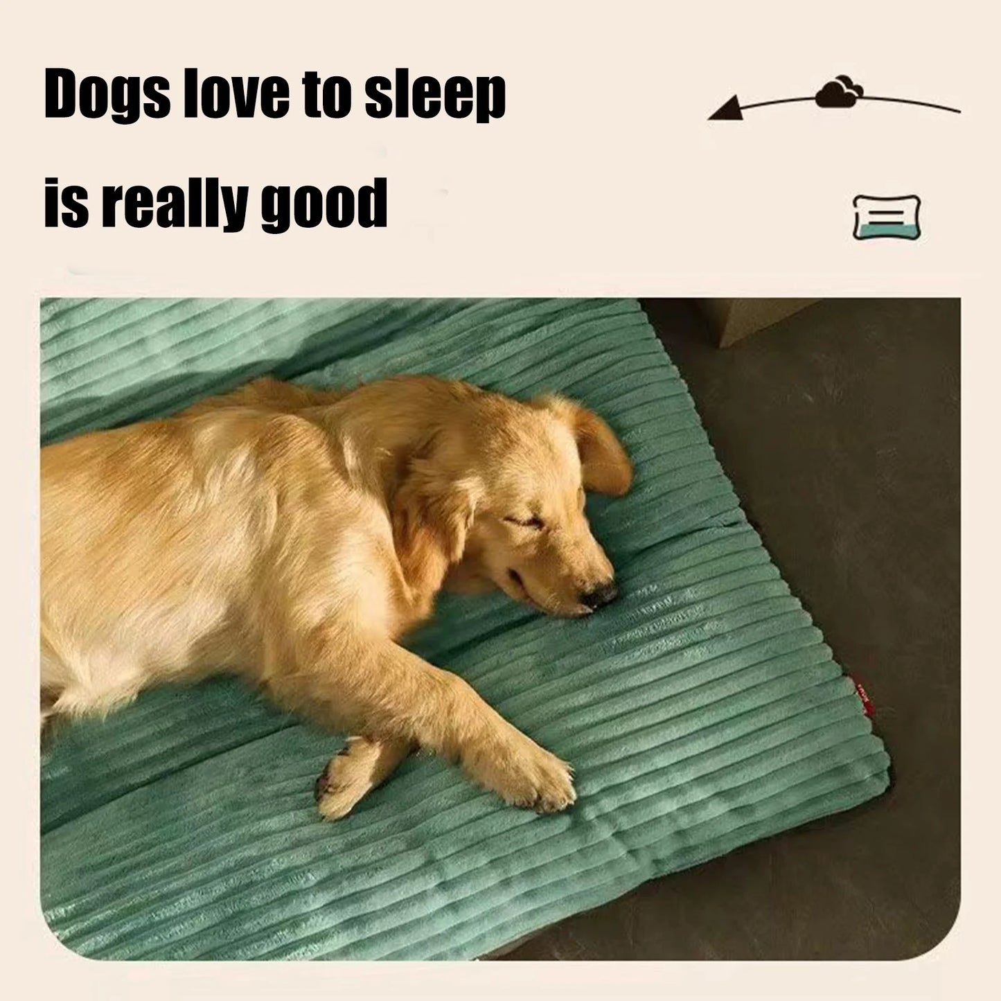 Hometravel , Washable Pet Mattress with Thick Cushion, Warm Cozy Sleeping Pad for Large Dogs, Comfortable Indoor Pet Bed