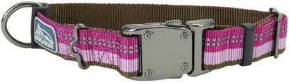 Pet K9 Explorer Reflective Adjustable Dog Collar - Comfortable Collar for the Outdoors - Durable, Lightweight Accessory with Side-Release Buckle - Berry, 5/8" X 8-12"