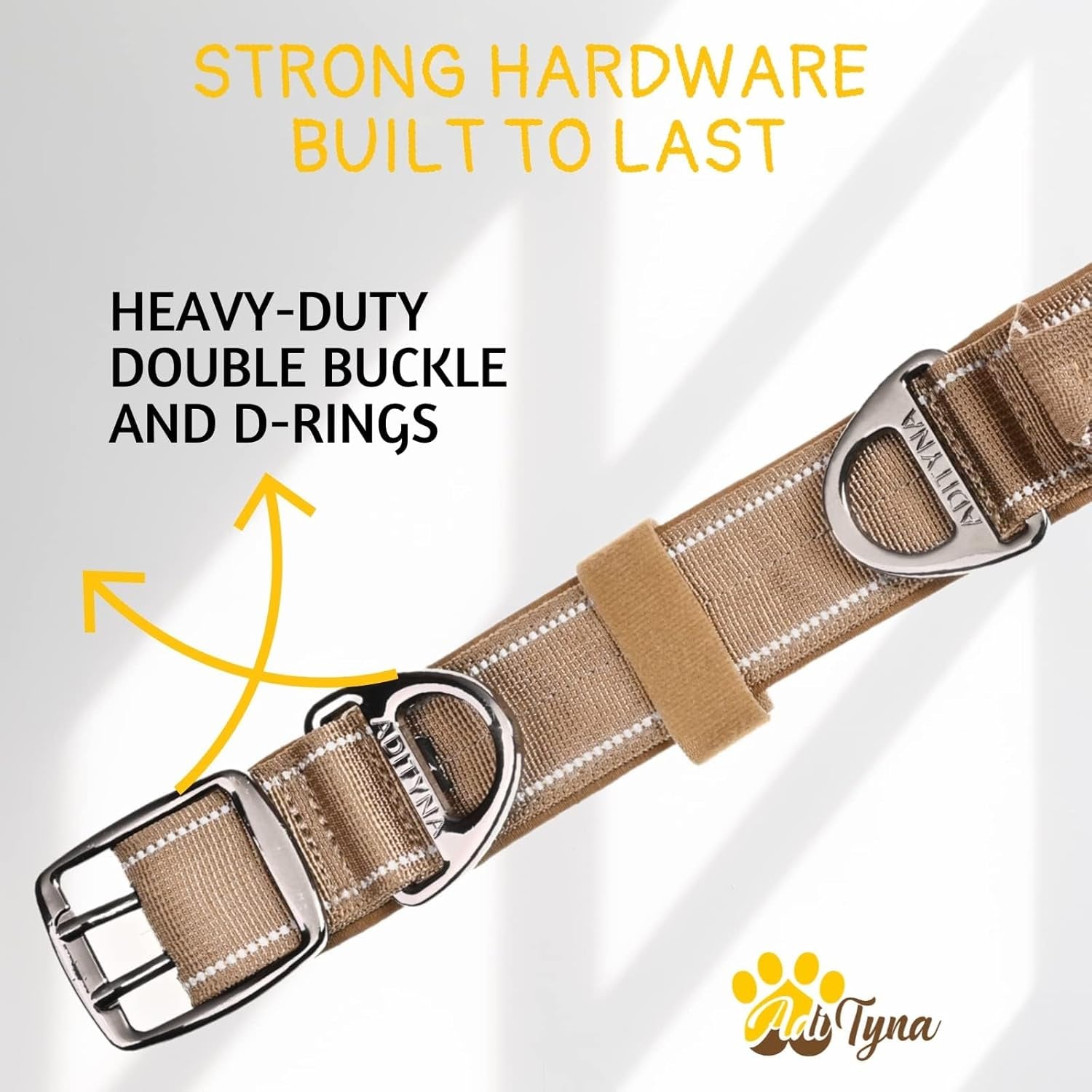 Heavy Duty Dog Collar for Large Dogs - Reflective Collar with Handle for Training, and Walking - Wide, Thick, Tactical, Soft Neoprene Padded