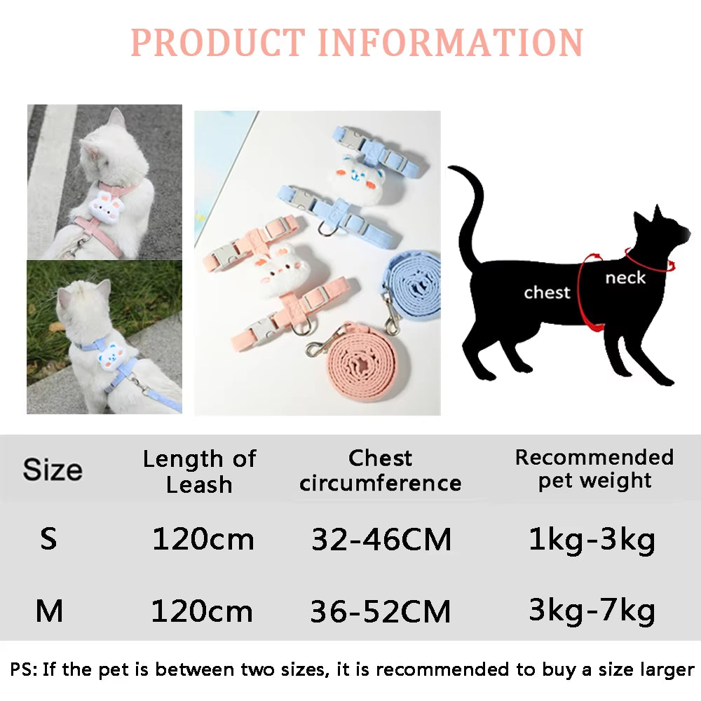 Adjustable Dog Harness for Small Dog Leash Breashable Small Cat Harness and Leash Sets Pet Harness Out Walking Dog Accessories