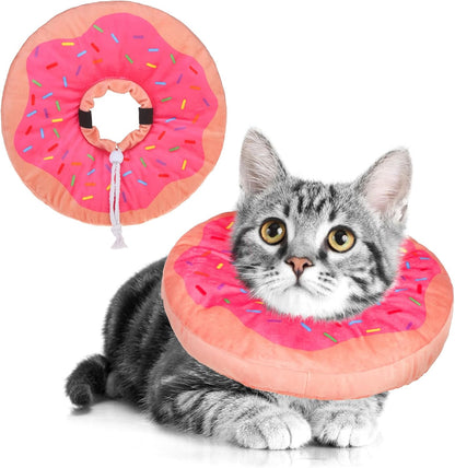 Cat Cone Collars Soft, Cat Recovery E Collars after Surgery to Stop Licking, Adjustable Elizabeth Circle Collar Cute Pet Donut Pillow for Cats Kitten Small Dogs, Cute Shark S