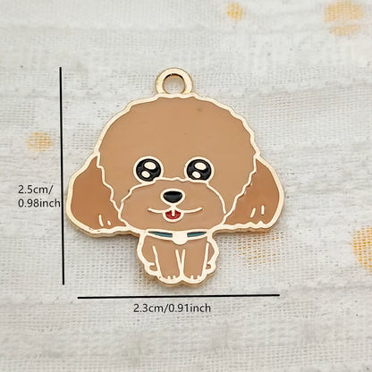 10Pcs Dog Charm Jewelry Accessories Diy Making Craft Enamel Necklace Earring Pendant Keychain Charms Alloy Metal Gold Plated