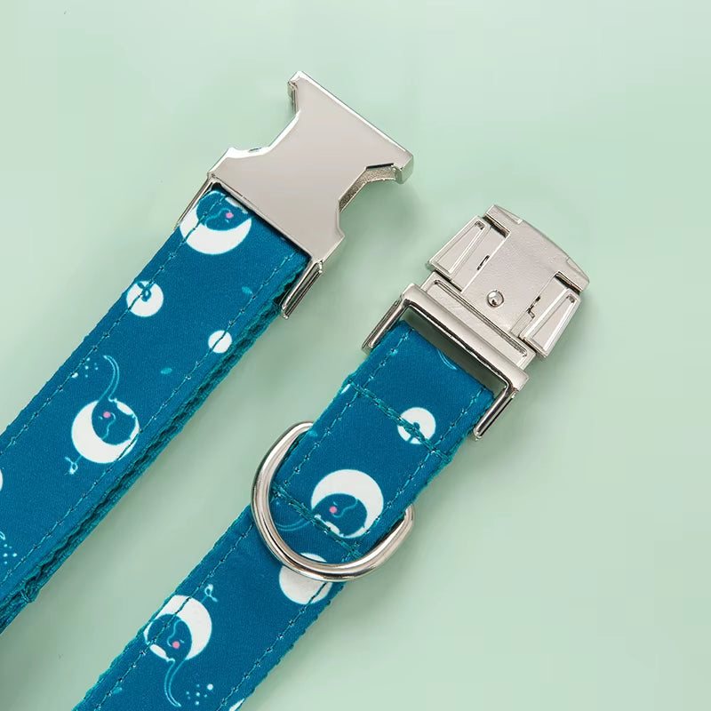 Trendy Products 2024 Spring and Summer Fashion Print Dog Cooling Collar Training Collar Adjustable Dog Polyester Dog Collar