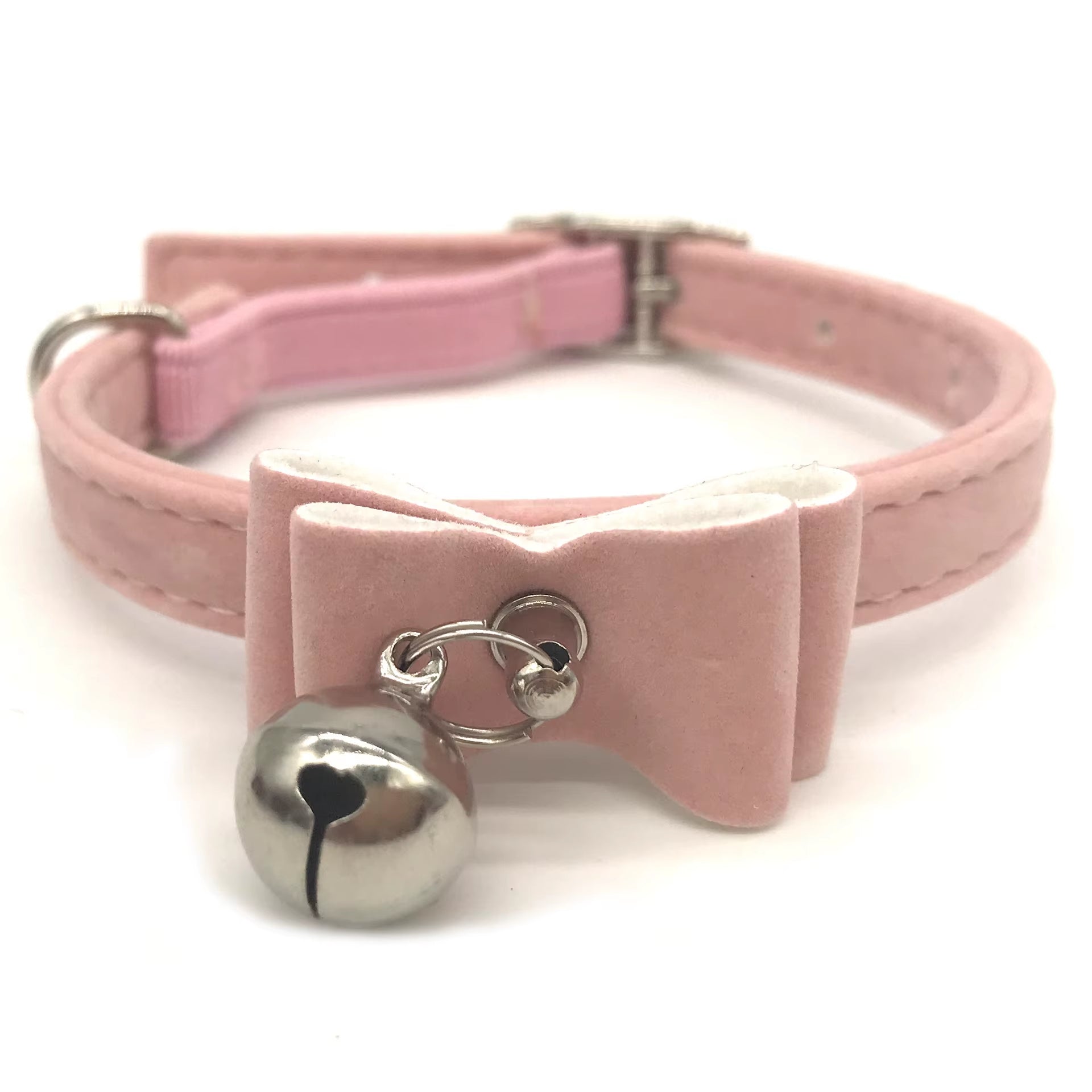 Safety Elastic Cat Collar Bowtie with Bell Small Dog Cat Collar Safe Soft Velvet 6 Colors Kitten Bow Tie Necklace Pet Supplies