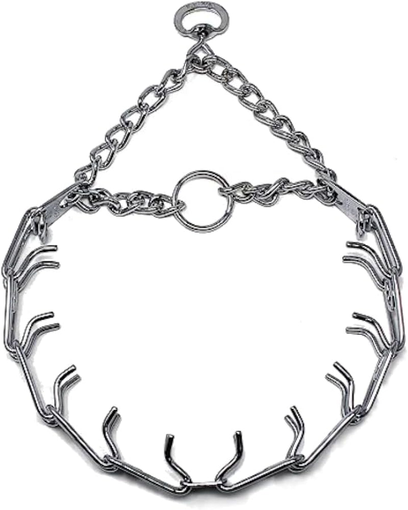 Prong Dog Training Collar, 22In X 3.0Mm (Neck Size up to 18In) Medium, Ultra-Plus Chrome Plated Steel Pet Pinch anti Pull Collar for Dogs Made in Germany